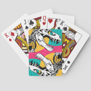 Baraja De Cartas Tote Rex Neon Tyrannosaurus