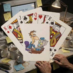 Baraja De Cartas Trabajador de oficina sobrecargado divertido emple