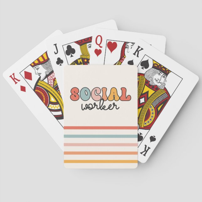 Baraja De Cartas Trabajador social retro (Reverso)