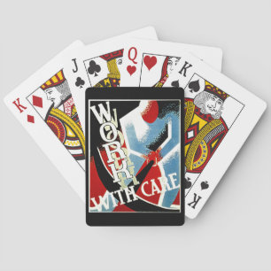 Baraja De Cartas Trabajar con cuidado - Poster WPA de la era de la