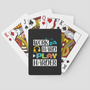 Baraja De Cartas Trabajo duro jugar tan duro gracioso y tema de ten