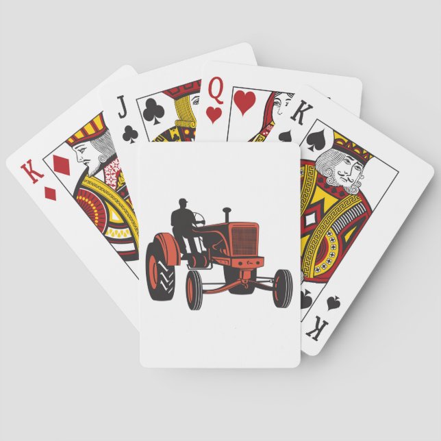 Baraja De Cartas Tractor del vintage (Reverso)