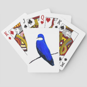 Baraja De Cartas Tragar de pájaros azules artesanales