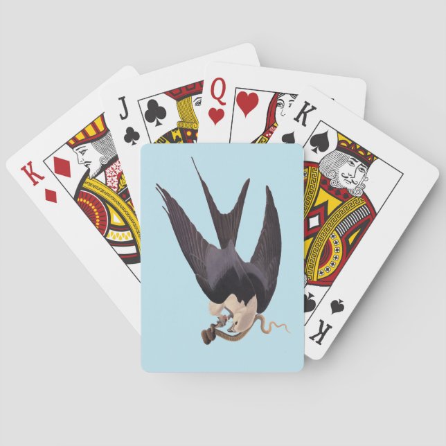 Baraja De Cartas Tragar el halcón de cola con el Audubon de la vend (Reverso)
