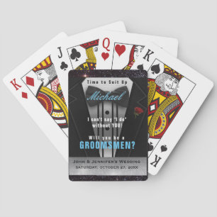 Baraja De Cartas Traje de Invitación al Tuxedo Groomsman