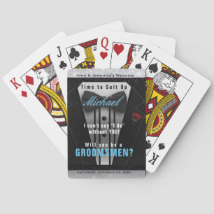 Baraja De Cartas Traje de Invitación al Tuxedo Groomsman