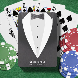 Baraja De Cartas Traje de Padrino Favor de Boda
