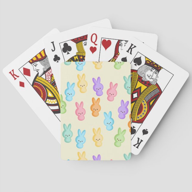 Baraja De Cartas Trajes de malvavisco con conejo de Pascua (Reverso)