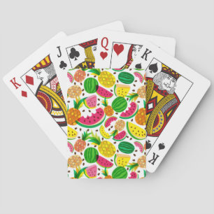 Baraja De Cartas Trama de frutas tropicales rojas y amarillas