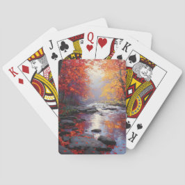 Baraja De Cartas Tranquil Lake Sunset Canoe Playing Cards