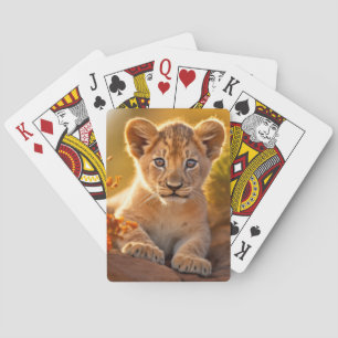 Baraja De Cartas Tranquilidad de animal salvaje de Lion Cub