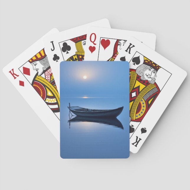 Baraja De Cartas Tranquilo Lago Mist Moon Light (Reverso)
