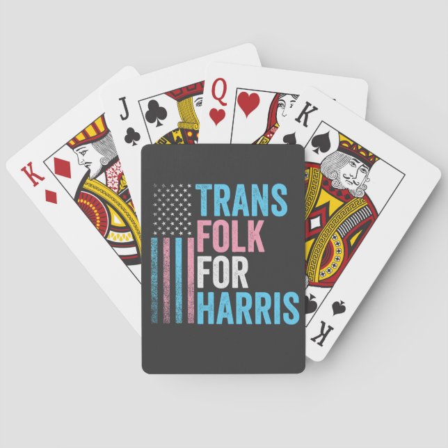 Baraja De Cartas Trans Folk Para Harris Election Transgender LGBT (Reverso)