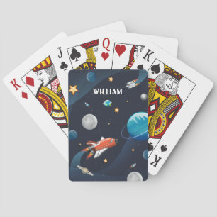 Baraja De Cartas Transbordador Espacial Exterior Luna Estrellas Per