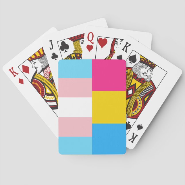 Baraja De Cartas Transgender Pansexual Dual Pride Flag (Reverso)