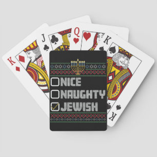 Baraja De Cartas Travieso Agradable Santa Judío Feo Navidad Janucá 