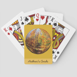 Baraja De Cartas Trayectoria de oro en un diseño del globo del