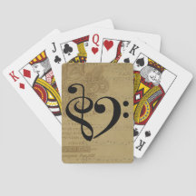 Treble Clef Bass Clef Heart Vintage Sheet Music