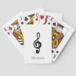 Baraja De Cartas Treble Clef Black White Music