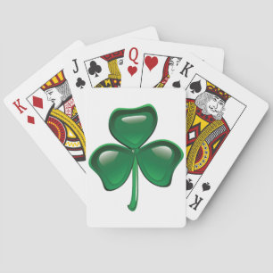 Baraja De Cartas Trébol de tres hojas del trébol verde