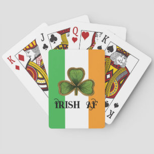 Baraja De Cartas Trébol irlandés vintage verde día de San Patricio