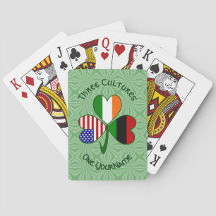 Baraja De Cartas Trebol personalizado afroamericano irlandés americ