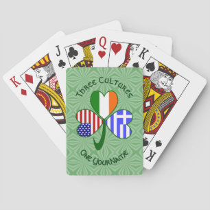 Baraja De Cartas Trébol Personalizado Greco Irlandés Americano
