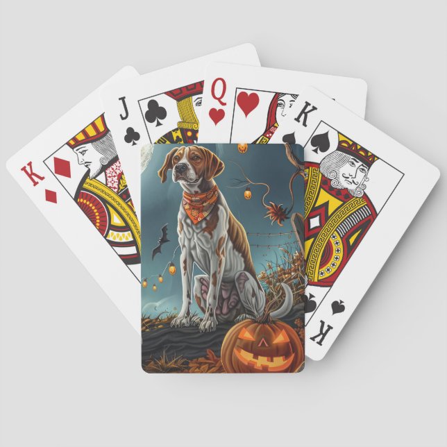 Baraja De Cartas Treeing Walker Halloween Espeluznante (Reverso)
