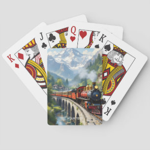 Baraja De Cartas Tren antiguo de Fantasy Cute Crimson