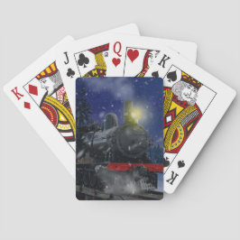 Baraja De Cartas Tren de Navidad en la nieve