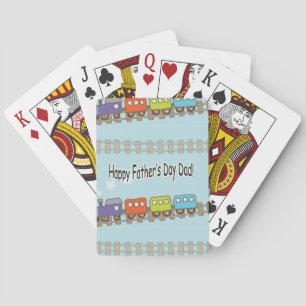 Baraja De Cartas Tren del Día del Padre Feliz