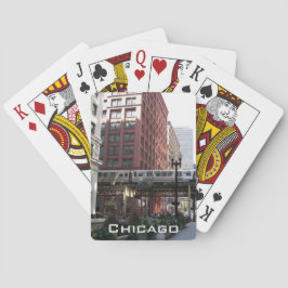 Baraja De Cartas Tren en bucle elevado de Chicago