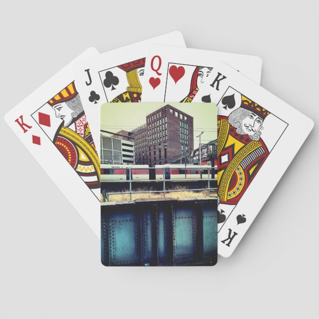 Baraja De Cartas Tren , en la estación (Reverso)