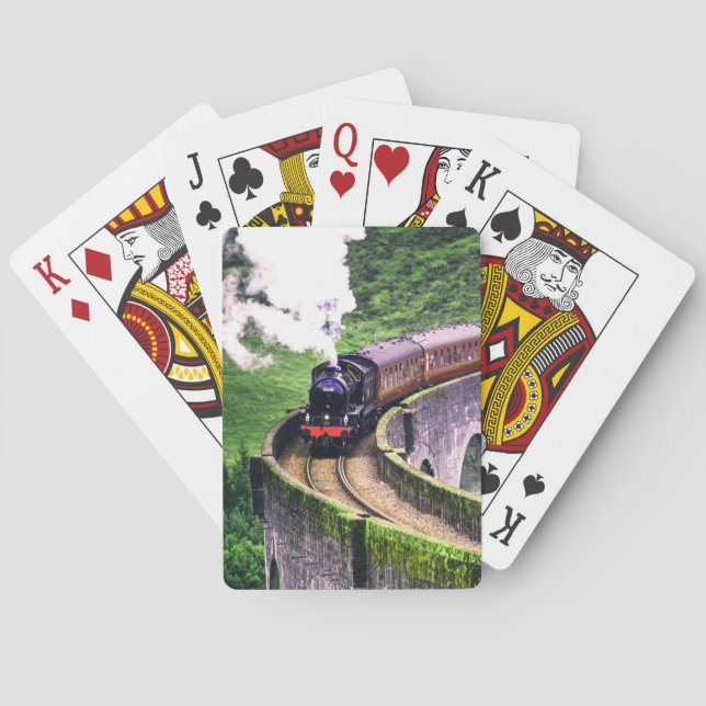 Baraja De Cartas Tren locomotor en puente (Reverso)