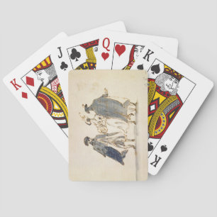 Baraja De Cartas Tres figuras enmascaradas en disfraz de carnaval (