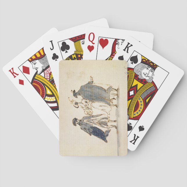 Baraja De Cartas Tres figuras enmascaradas en disfraz de carnaval ( (Reverso)