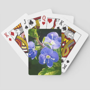 Baraja De Cartas Tres flores azules