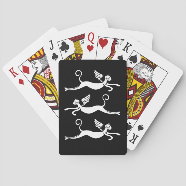 Baraja De Cartas Tres gatos voladores (Reverso)