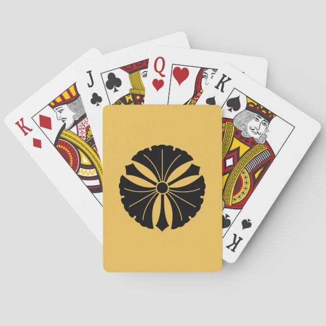 Baraja De Cartas Tres hojas de ginkgo con espadas (Reverso)