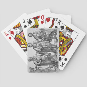 Baraja De Cartas Tres jefes cherokees americanos, 1762 (grabado)