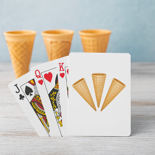 Baraja De Cartas Tres tarjetas de juego de crema de hielo