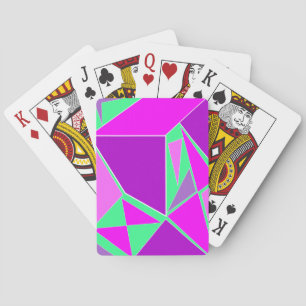 Baraja De Cartas Triángulos abstractos púrpura y verde
