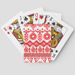 Baraja De Cartas Tribus rojas, acuarela, patrón étnico.