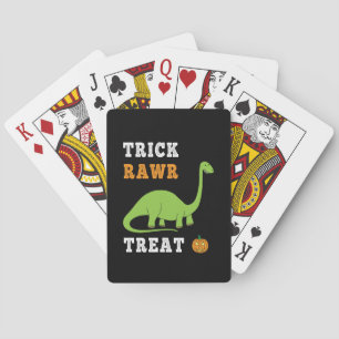 Baraja De Cartas Trick Rawr Treat Cute Halloween Brontosaurus Dino