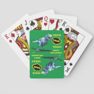 Baraja De Cartas "TRICK RAWR TREAT" divertido dinosaurio de Hallowe