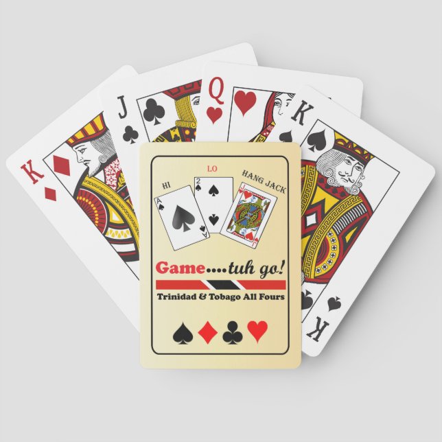 Baraja De Cartas Trinidad y Tobago: Juego de las cuatro vueltas (Reverso)