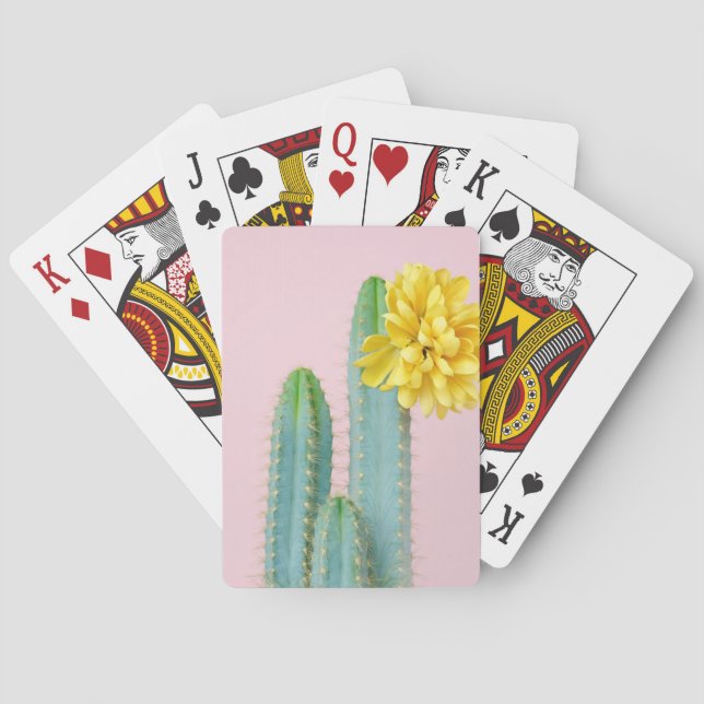 Baraja De Cartas Trío azul del cactus (Reverso)