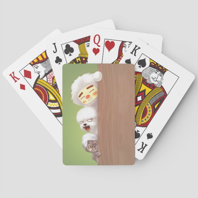 Baraja De Cartas Trio de animales de búsqueda (Reverso)