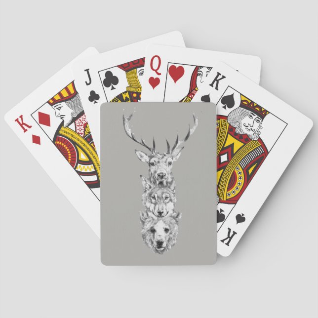Baraja De Cartas Trío de animales salvajes (Reverso)
