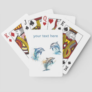 Baraja De Cartas Trio de delfines acuarela, personalizado 